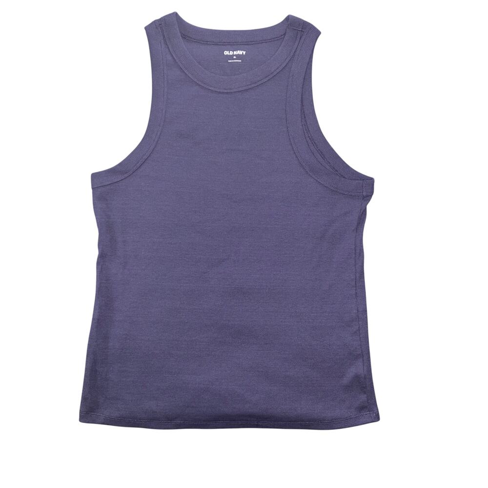 Old Navy XL Women's Navy Blue Ribbed Racerback Tank Top Cropped Stretch NWOT